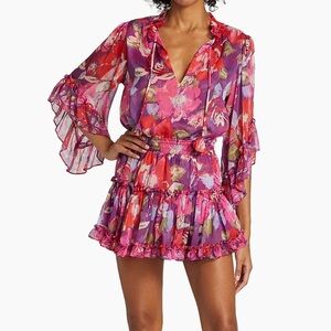 Misa Los Angeles Ximena Ruffled Floral Mini Dress